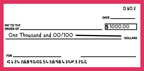 how to write $1000 on a check