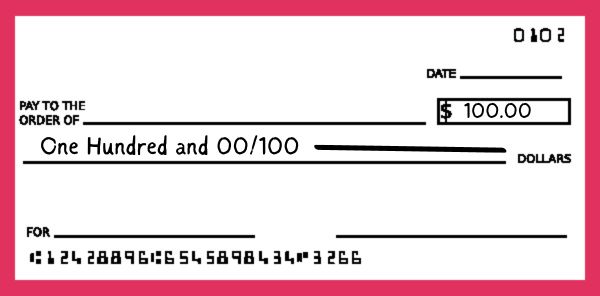 How to write a $100 check