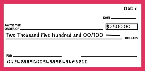 How to write a check for $2500