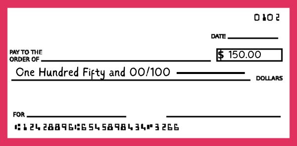 How to write $150 on a check